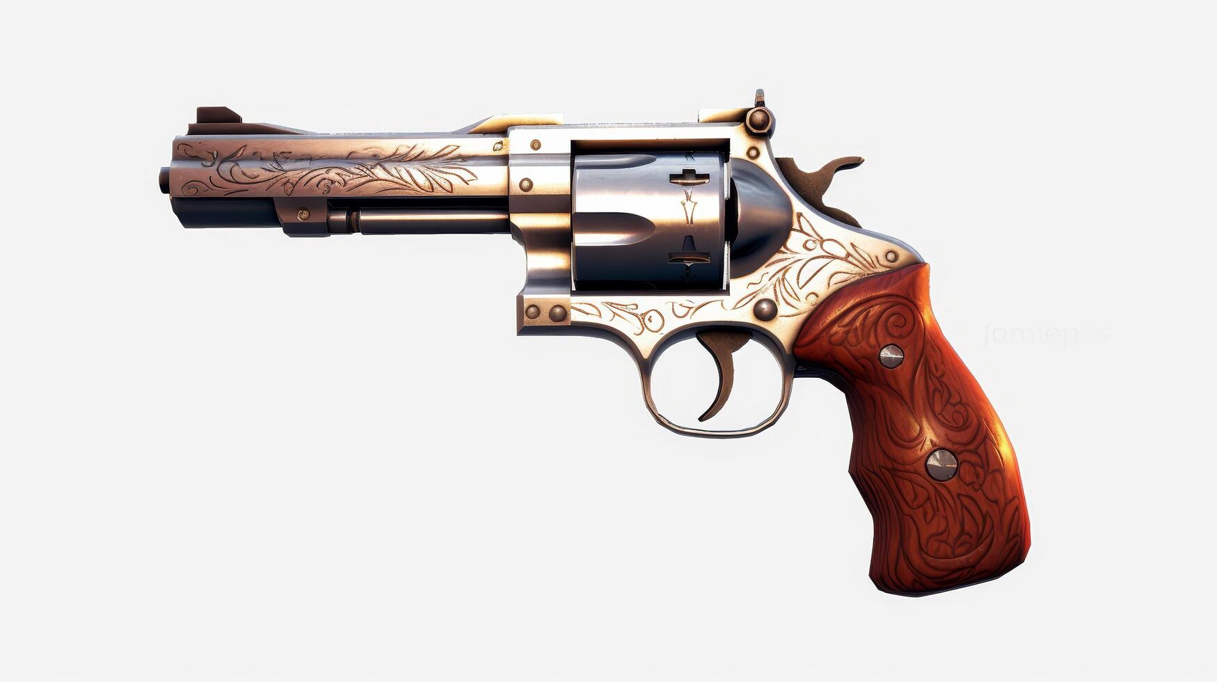 Ornate revolver with intricate engravings photo