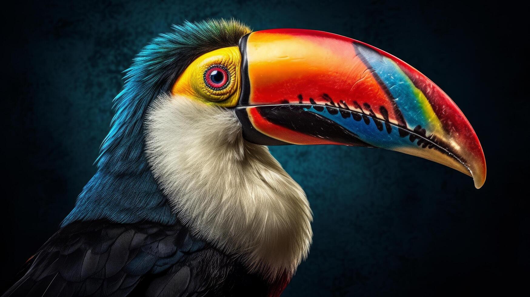 Colorful toucan bird close up photo