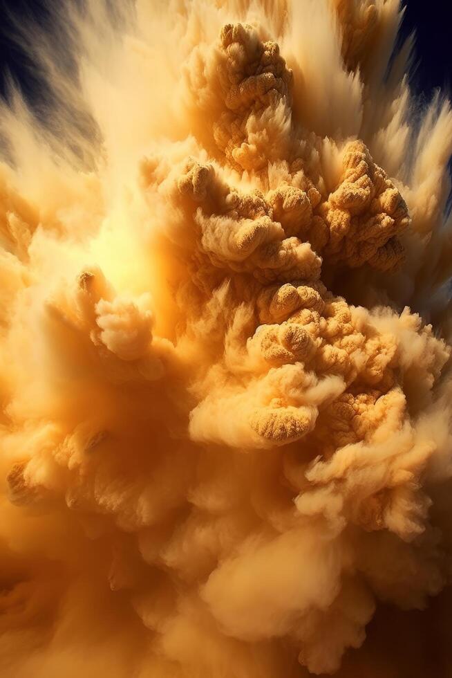 Explosive cloud of yellow smoke photo
