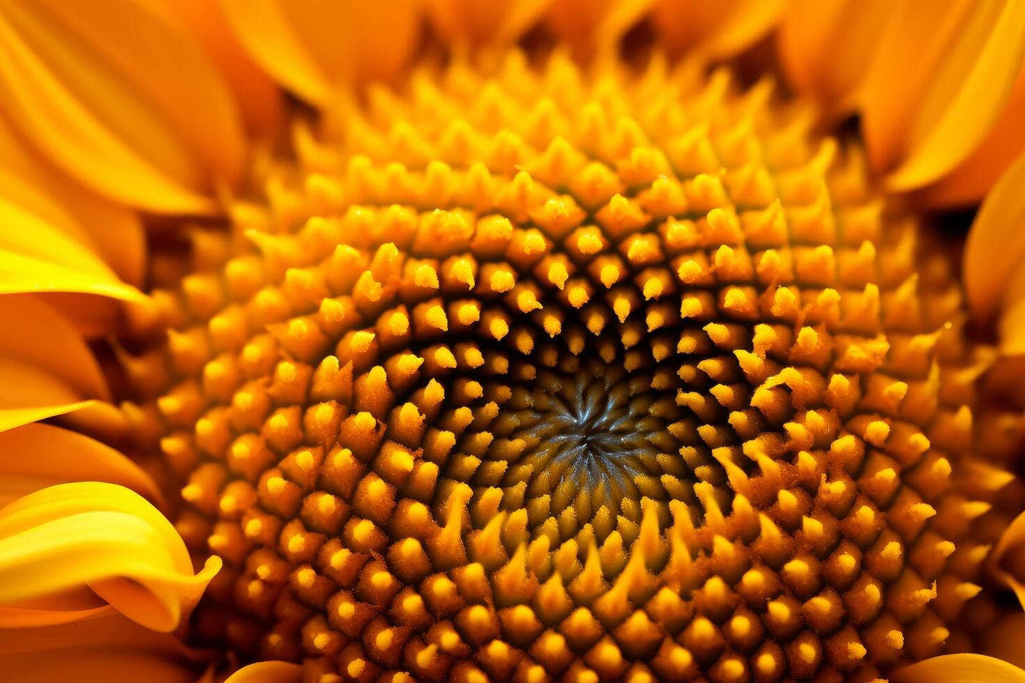 Vibrant sunflower closeup photo
