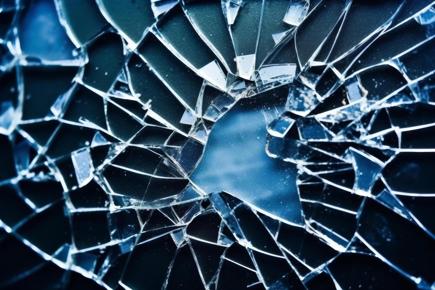 Shattered glass texture with abstract patterns photo