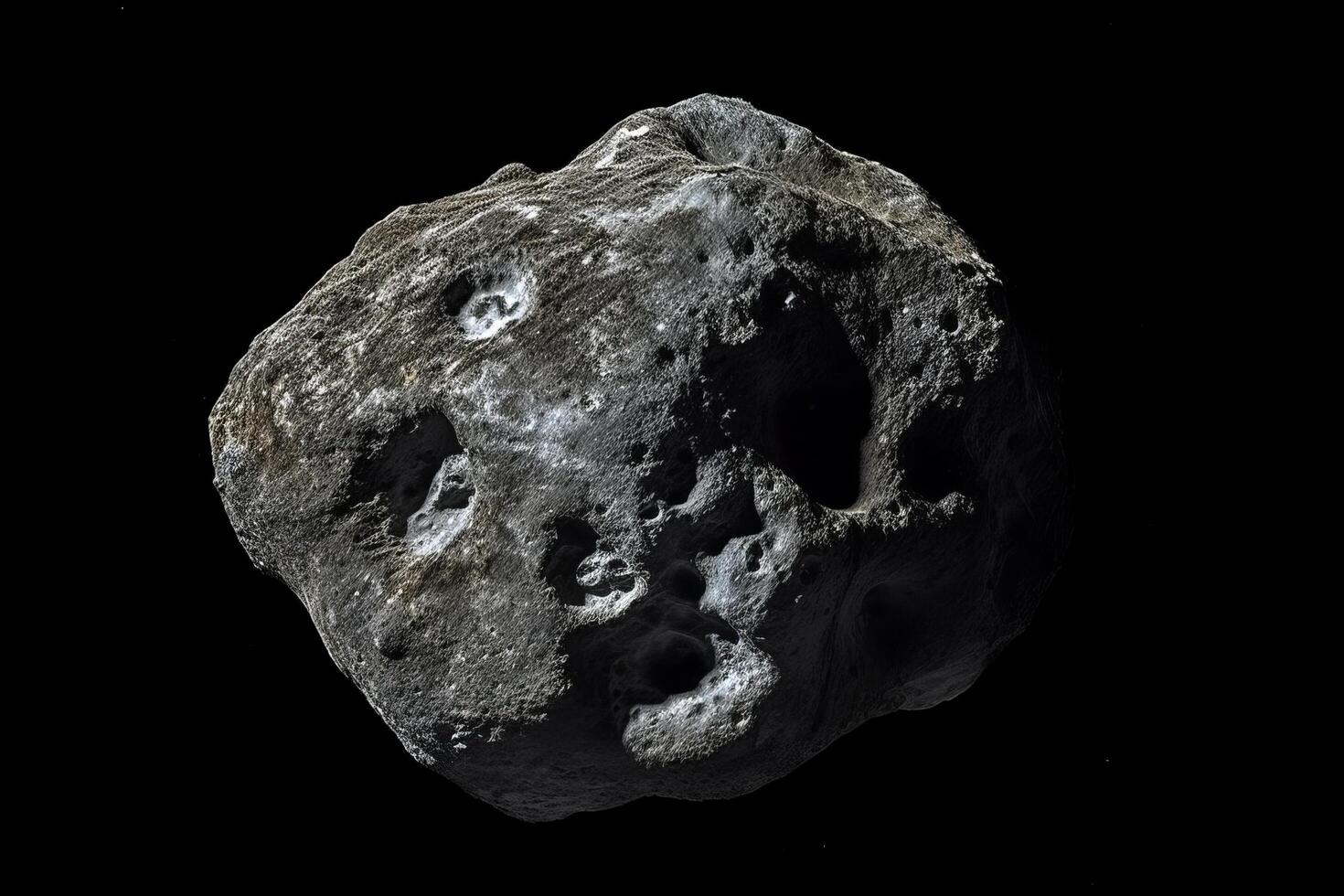 Detailed view of a large, irregularly shaped asteroid or meteorite photo