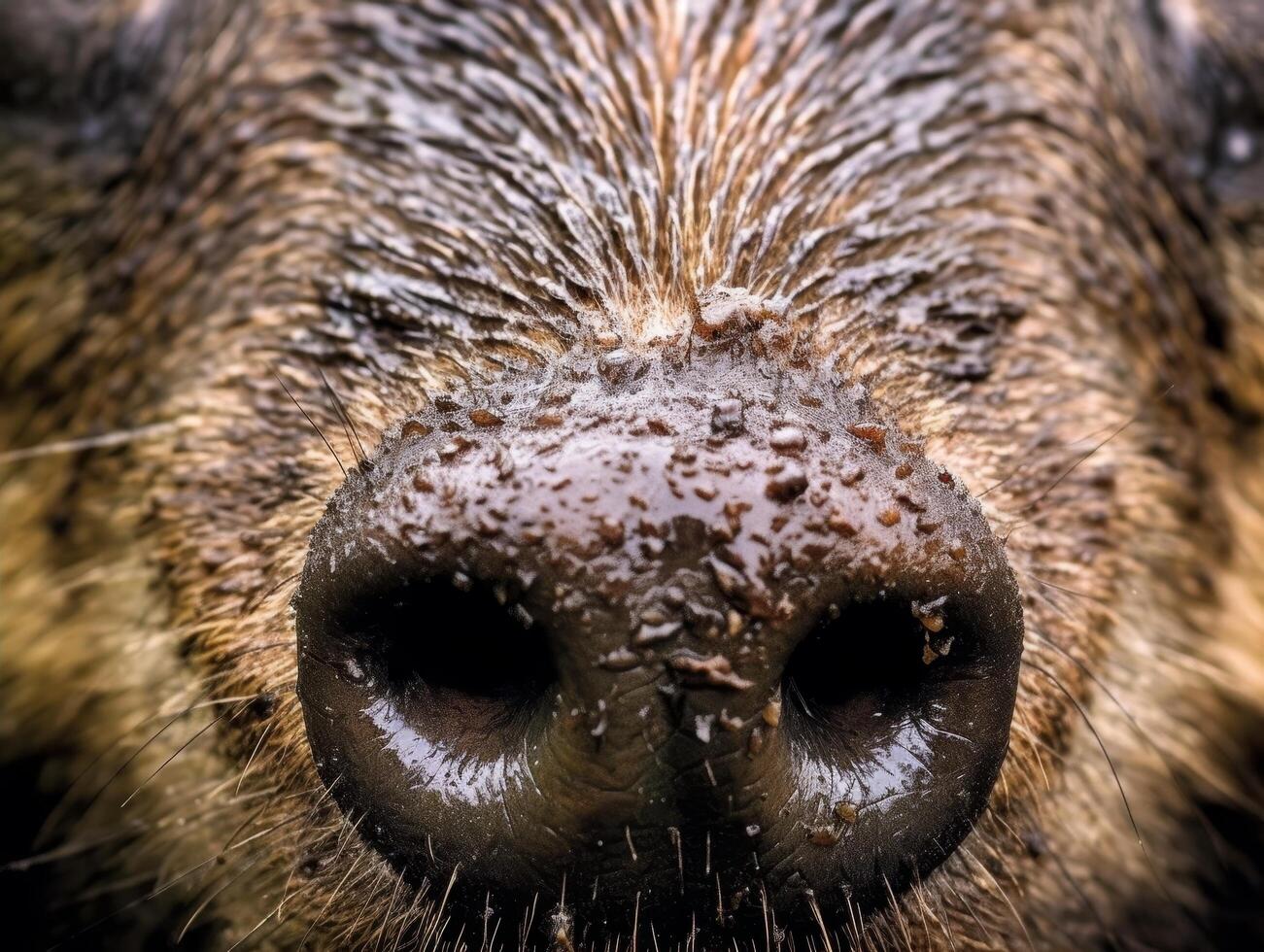 Close up of a hedgehogs nose photo