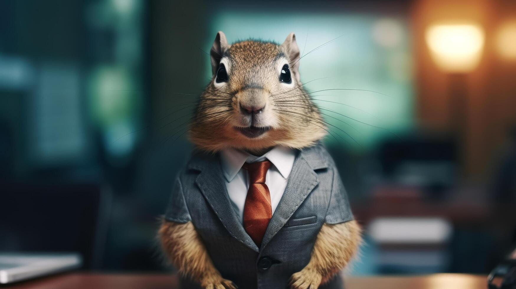 Squirrel in business attire photo