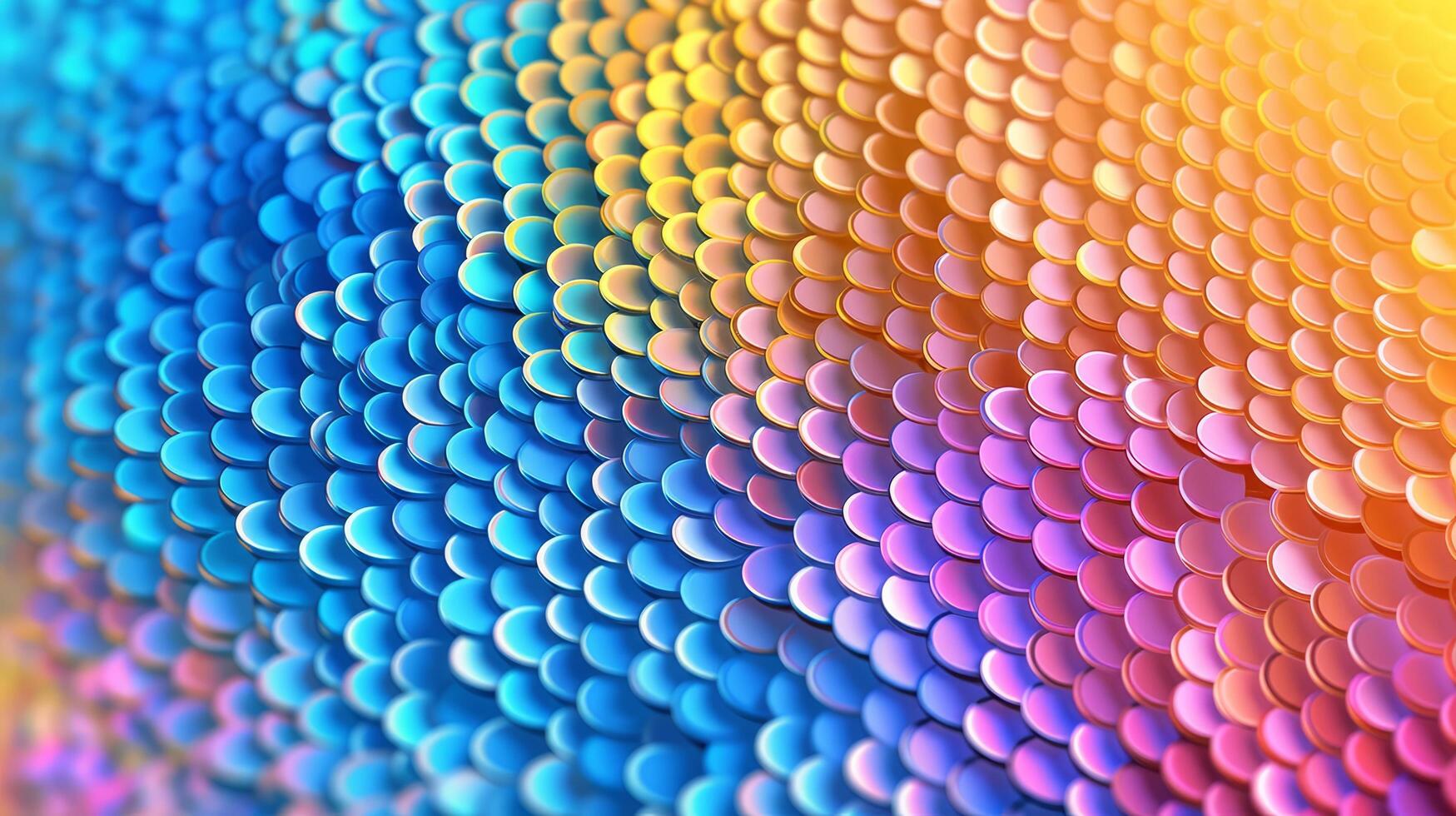 Vibrant scales pattern in rainbow colors photo