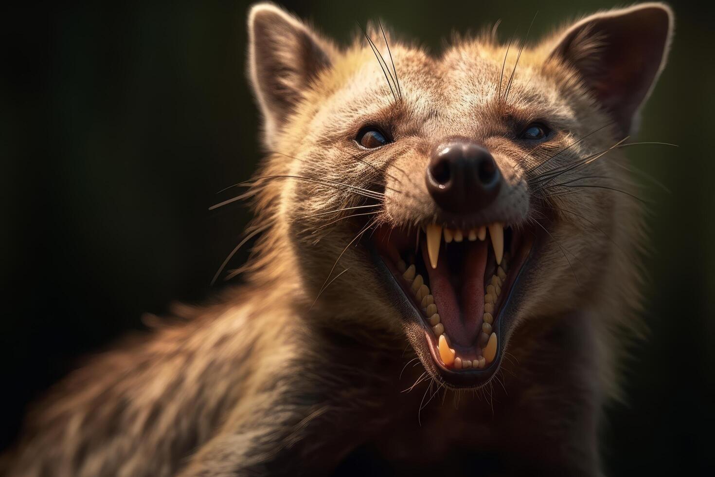 Fierce wild fox with bared teeth photo
