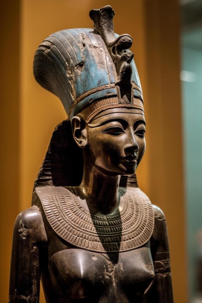 ancient egyptian statue with intricate details photo
