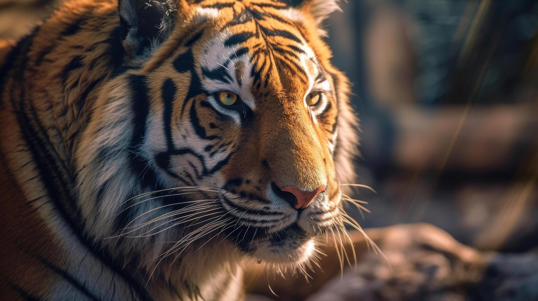 Close up portrait of a majestic tiger photo