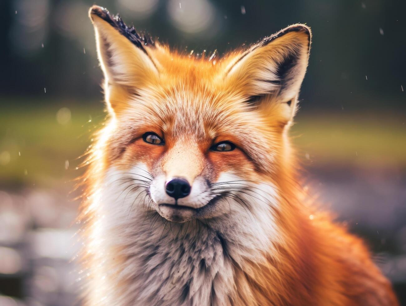 Closeup of a beautiful red fox in the wild photo