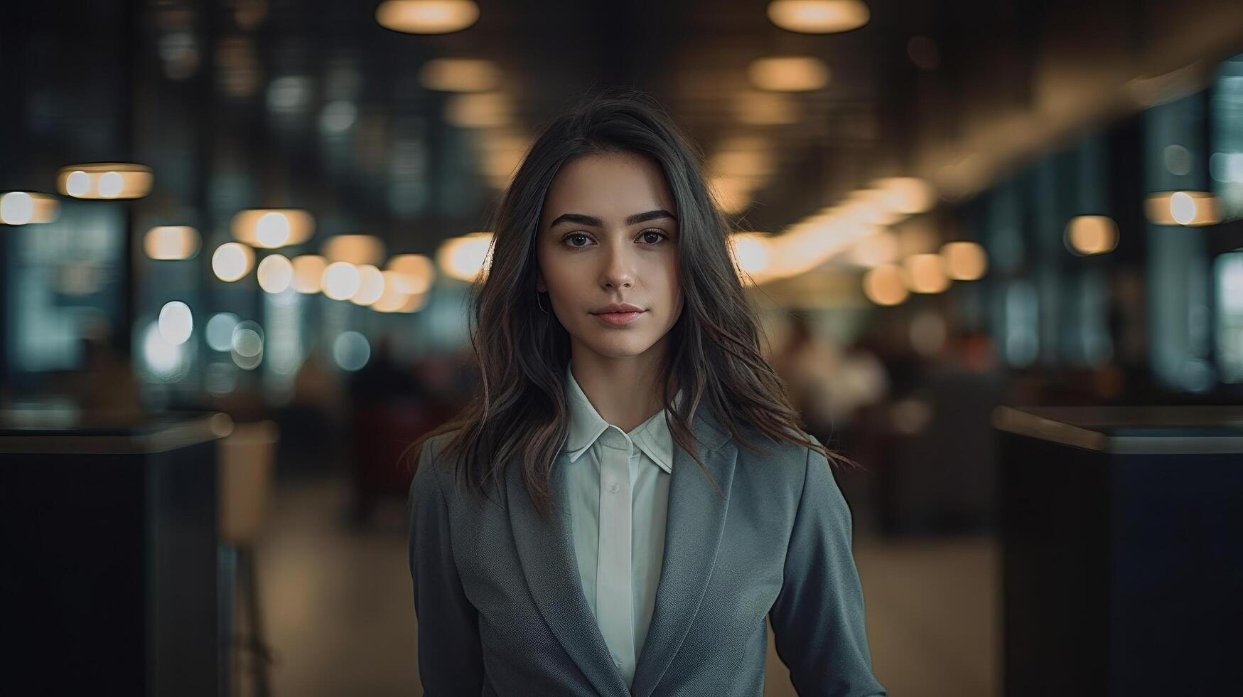 confident young woman in business attire photo