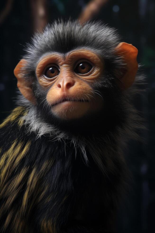 Closeup of a curious primate photo