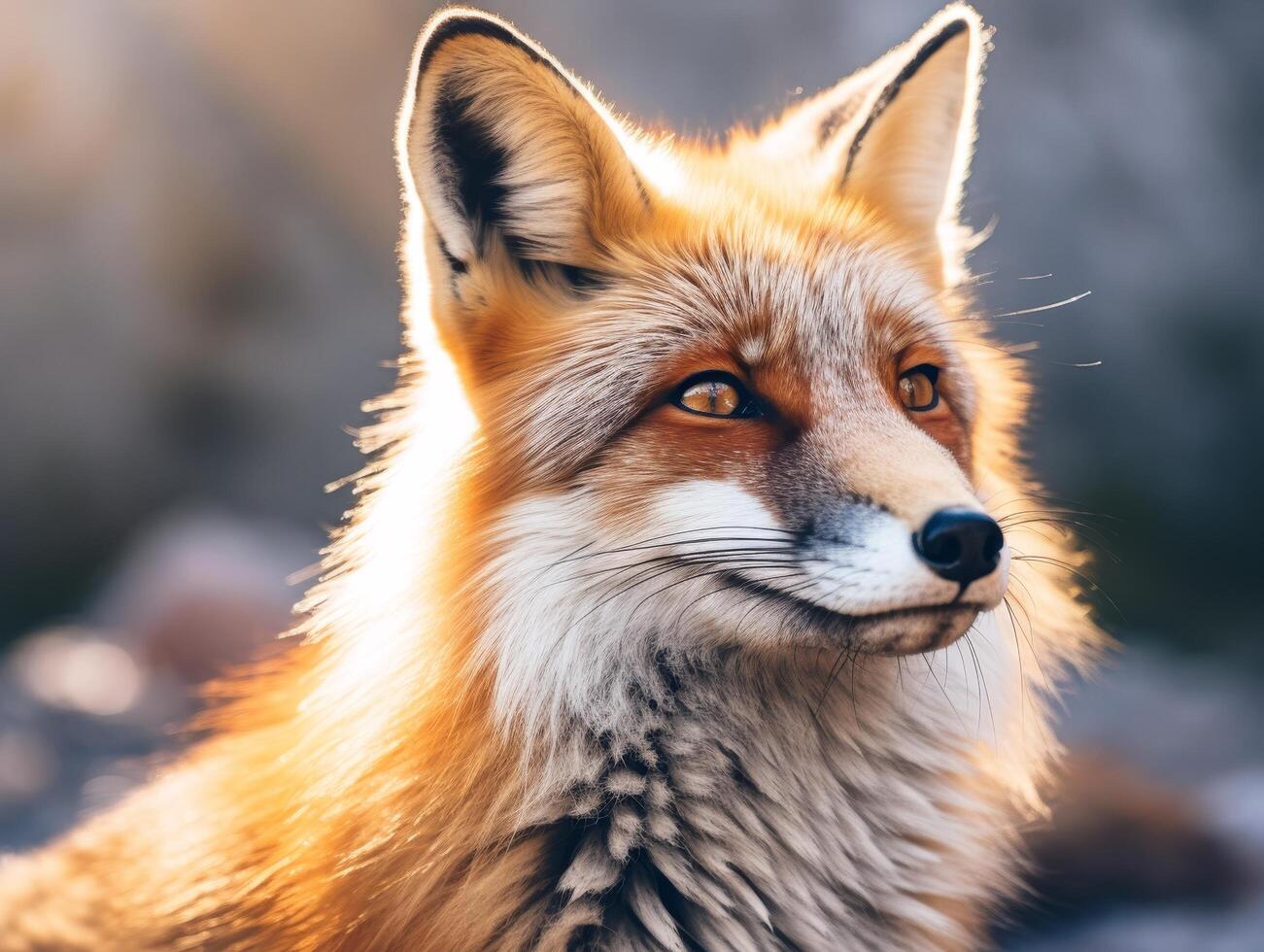 close up portrait of a beautiful red fox photo