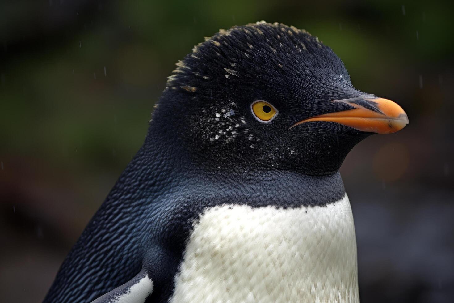 close up portrait of a regal penguin photo