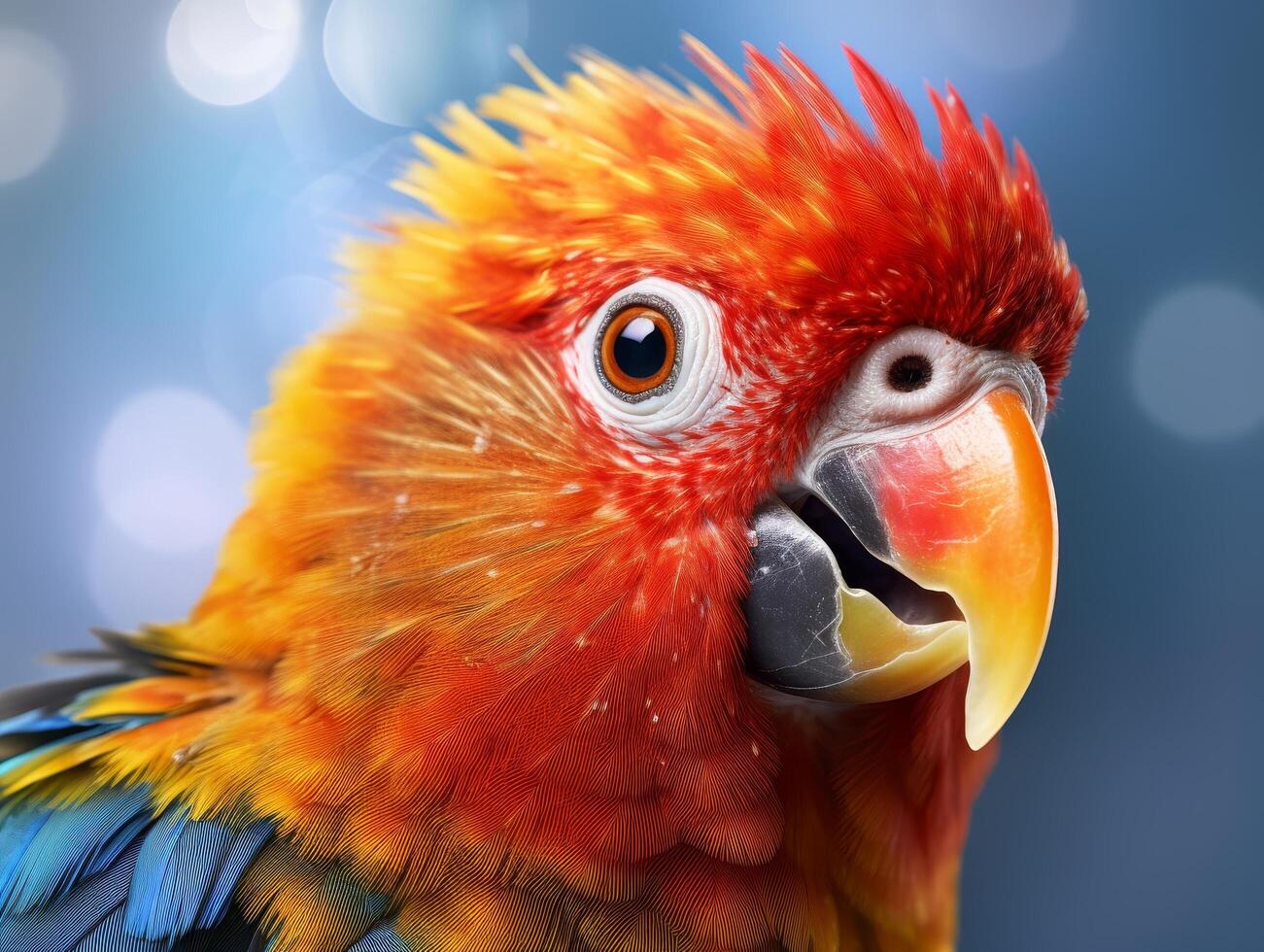 Colorful parrot with vibrant feathers photo