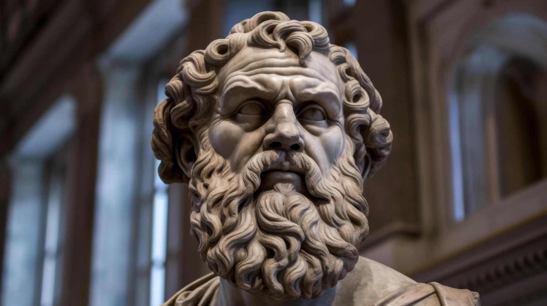ancient greek philosopher statue photo