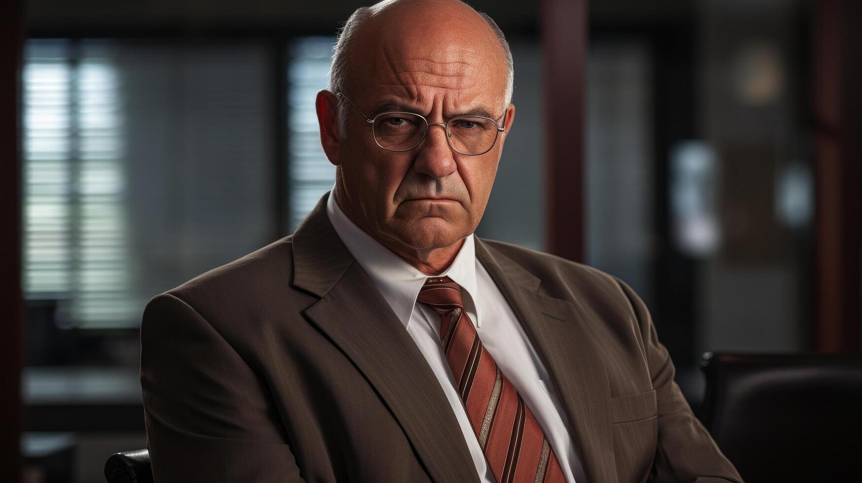Serious businessman in office photo