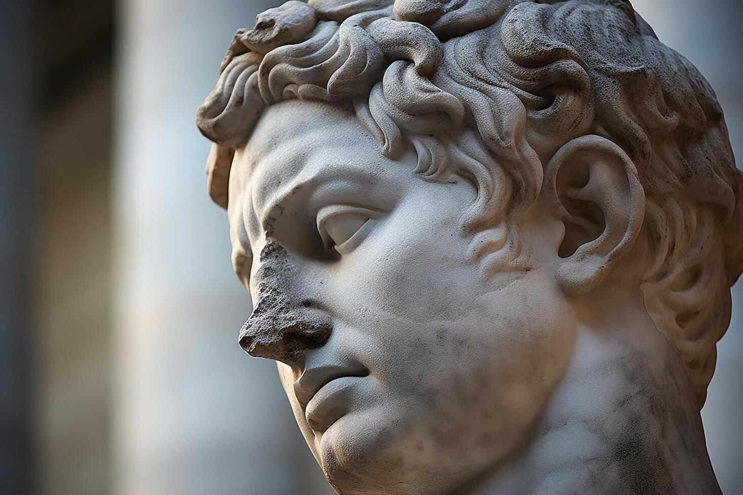 close up of a classical marble sculpture photo