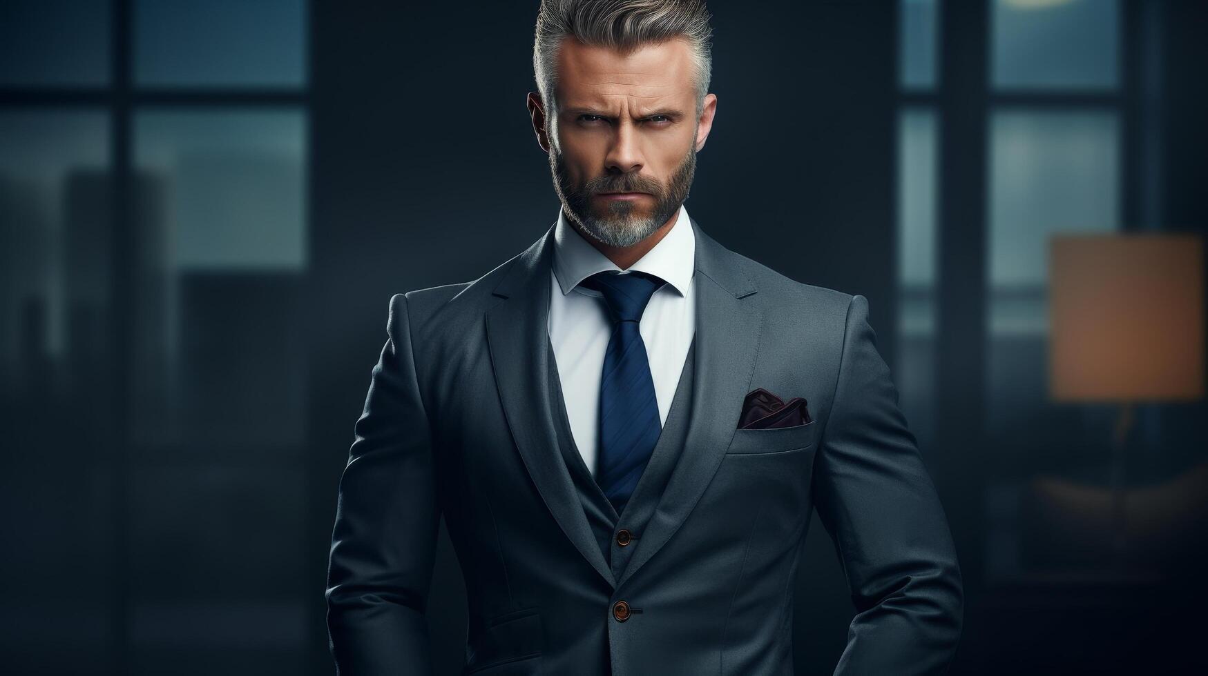 Serious businessman in formal attire photo