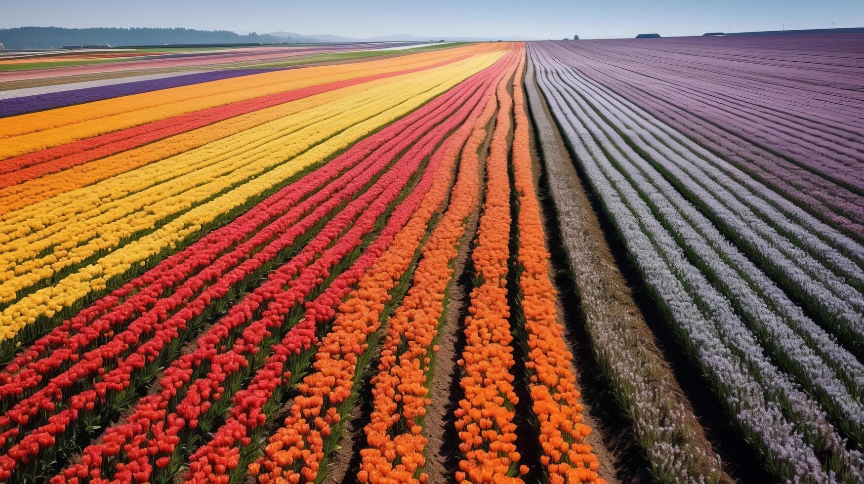Vibrant tulip fields in bloom photo
