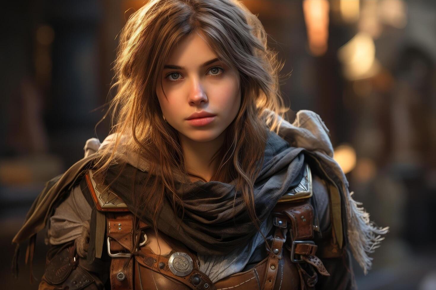 Adventurous woman in warm clothing photo