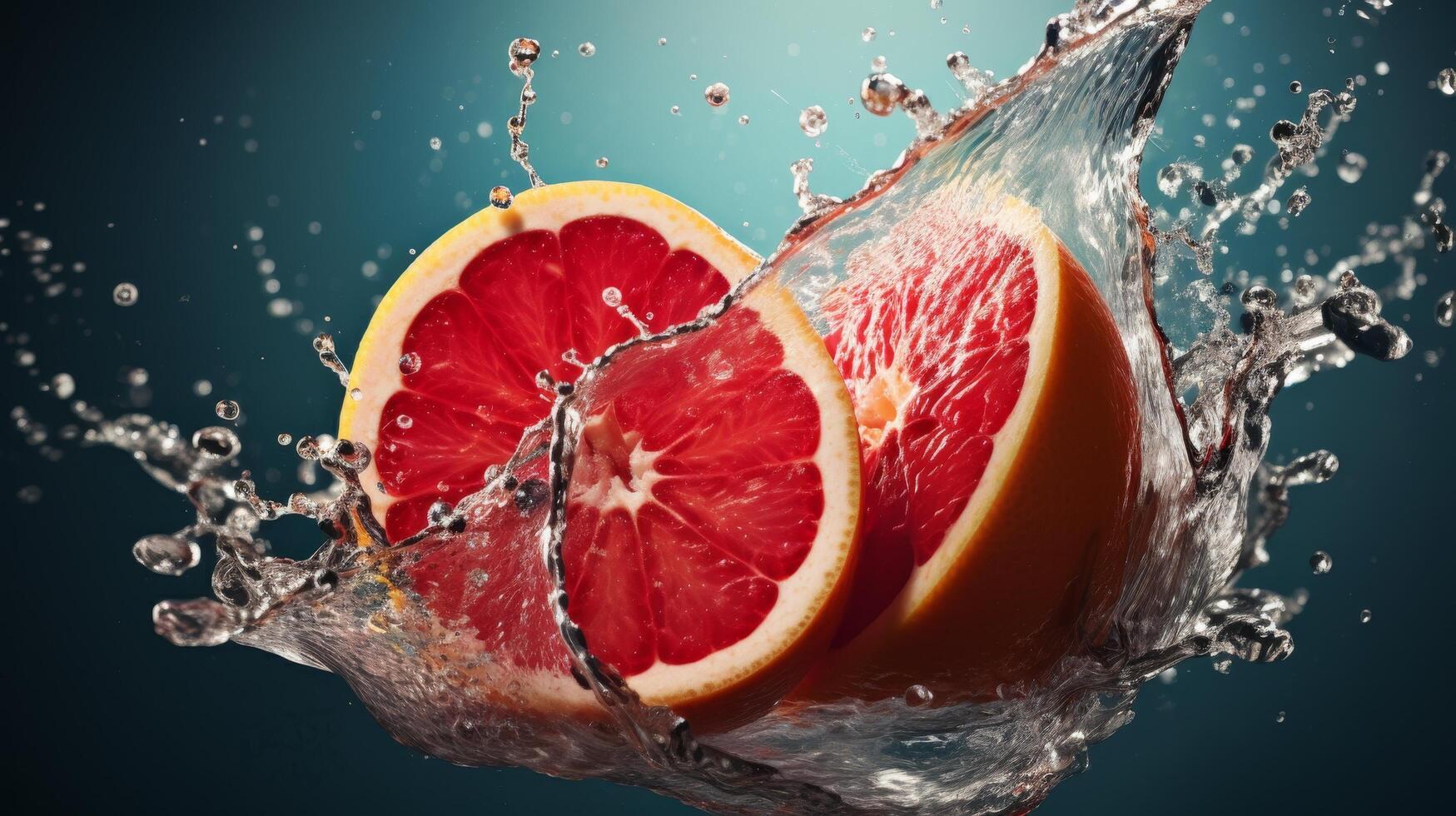 Refreshing grapefruit splash photo