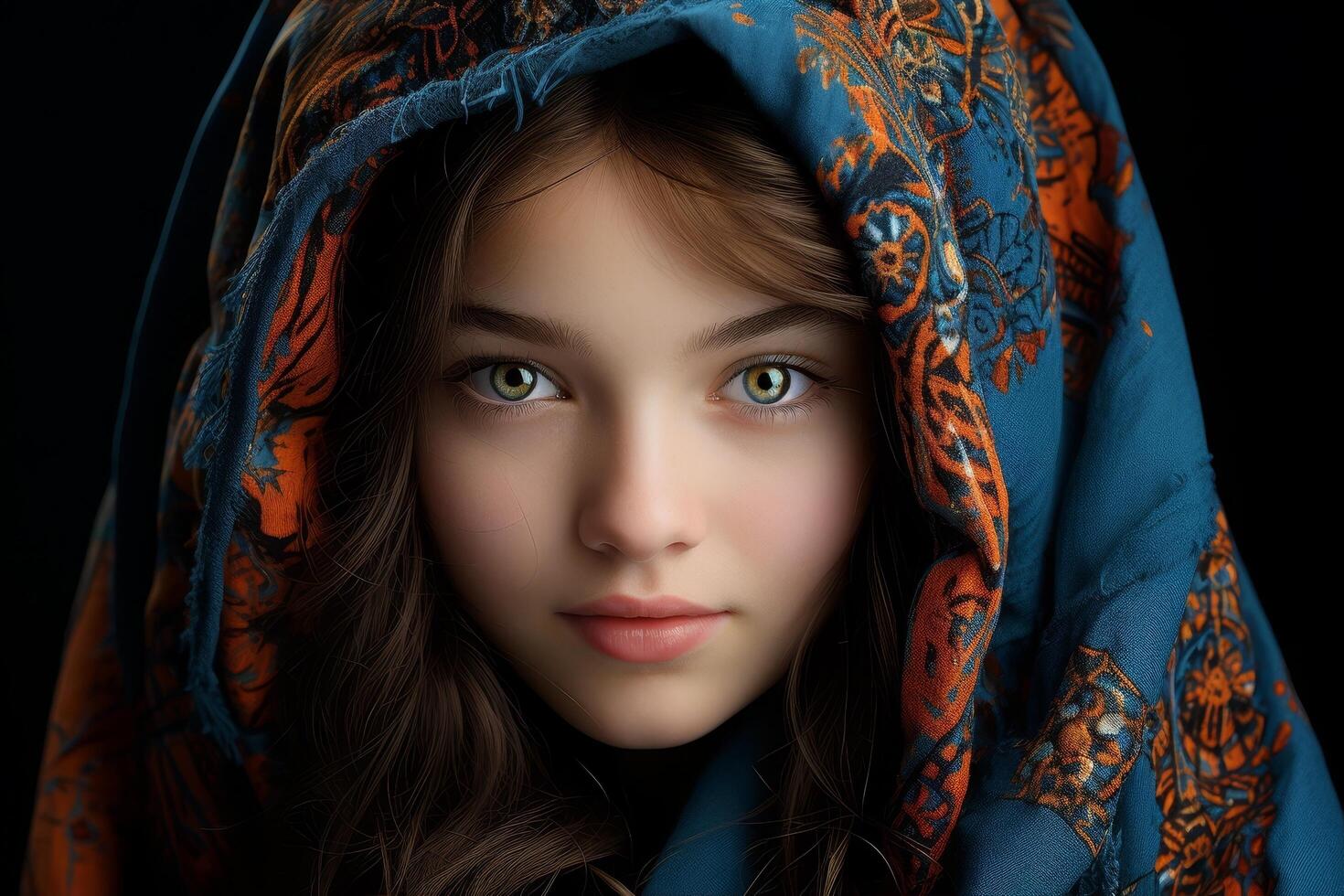 Mysterious woman with piercing eyes photo