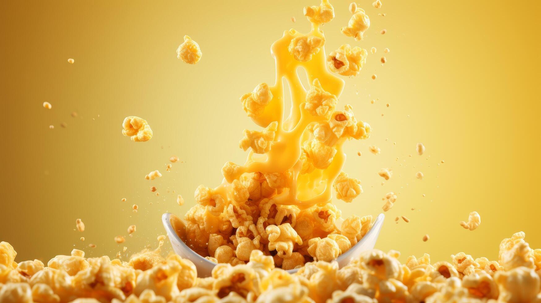 Explosion of popcorn kernels photo