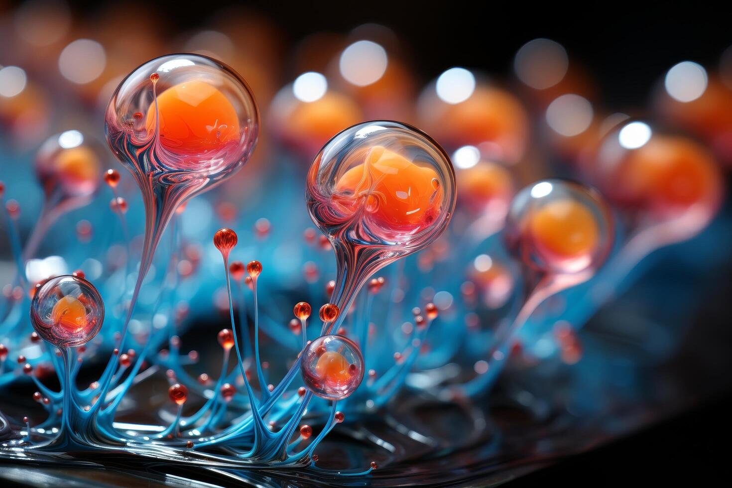 Colorful glass spheres with abstract patterns photo