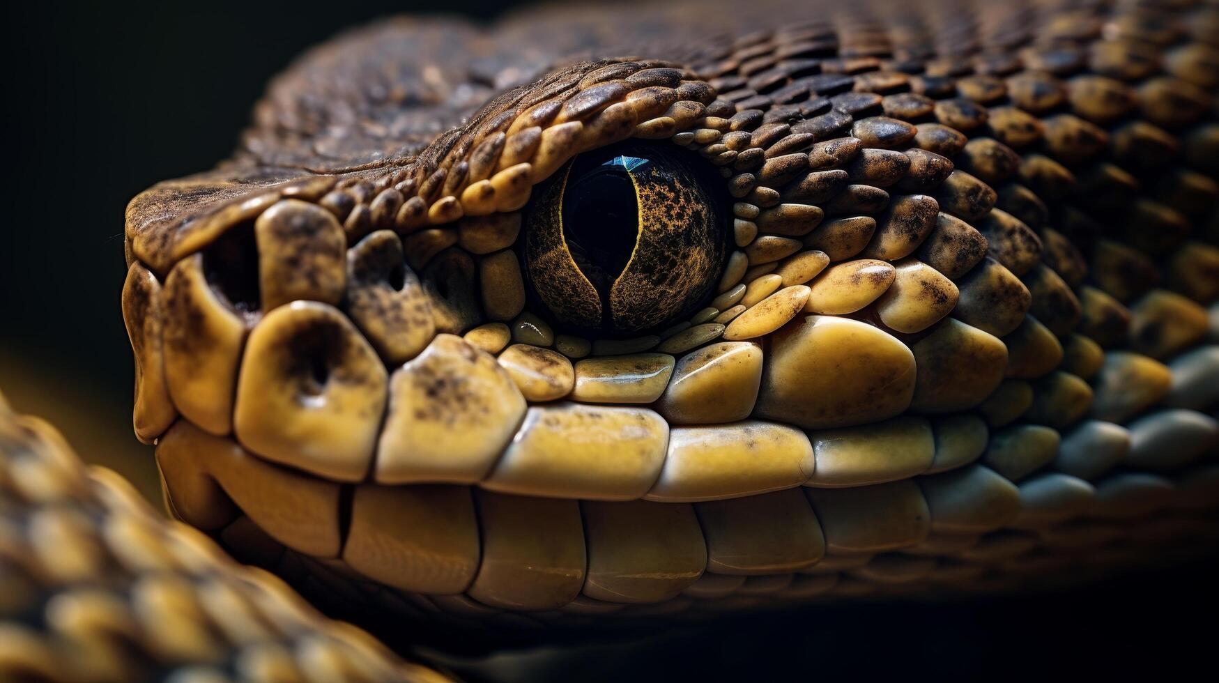Close up view of a snakes eye photo