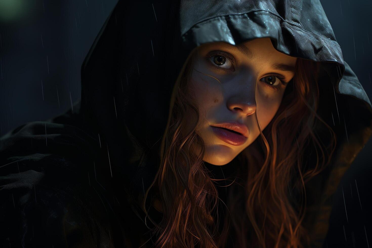 mysterious woman in the dark photo
