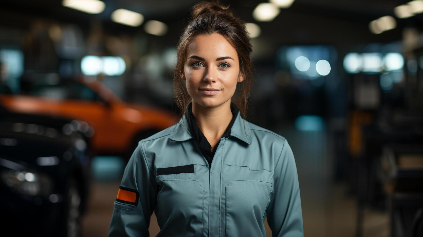 portrait of a confident female mechanic photo