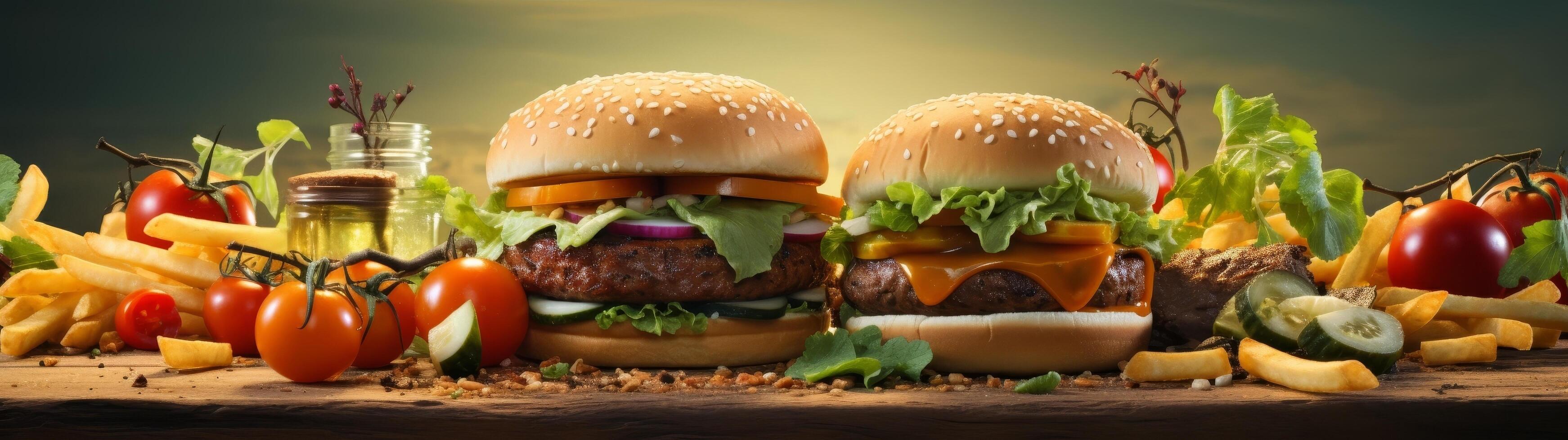 Delicious Homemade Burgers with Fresh Ingredients photo