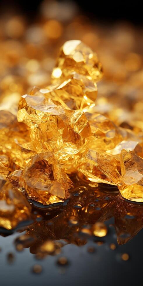 Sparkling amber crystals photo