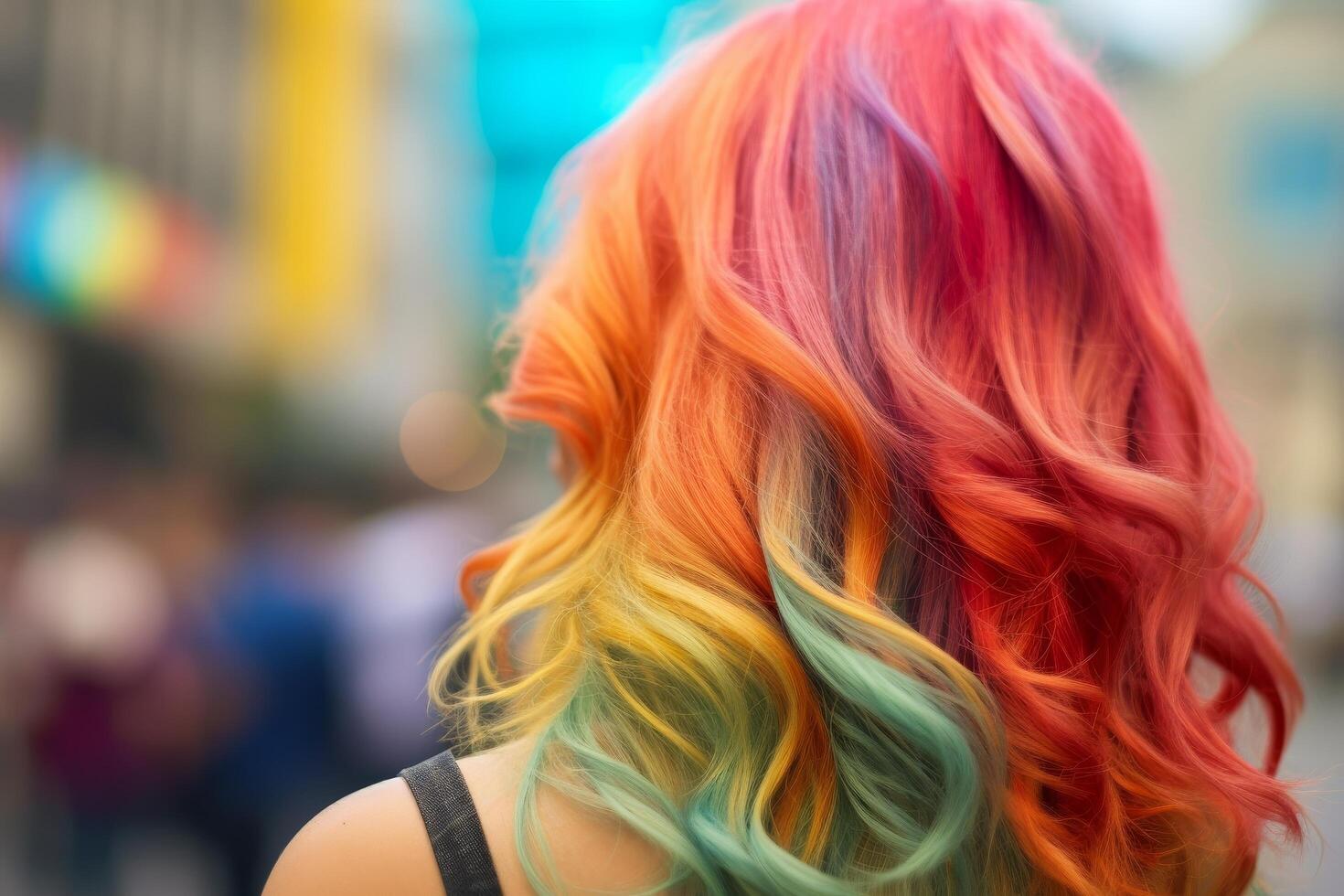 Vibrant multicolored hair photo