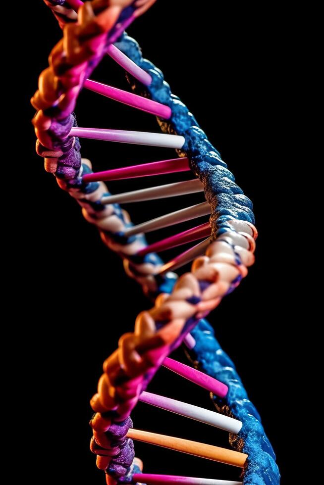 Colorful DNA helix structure photo