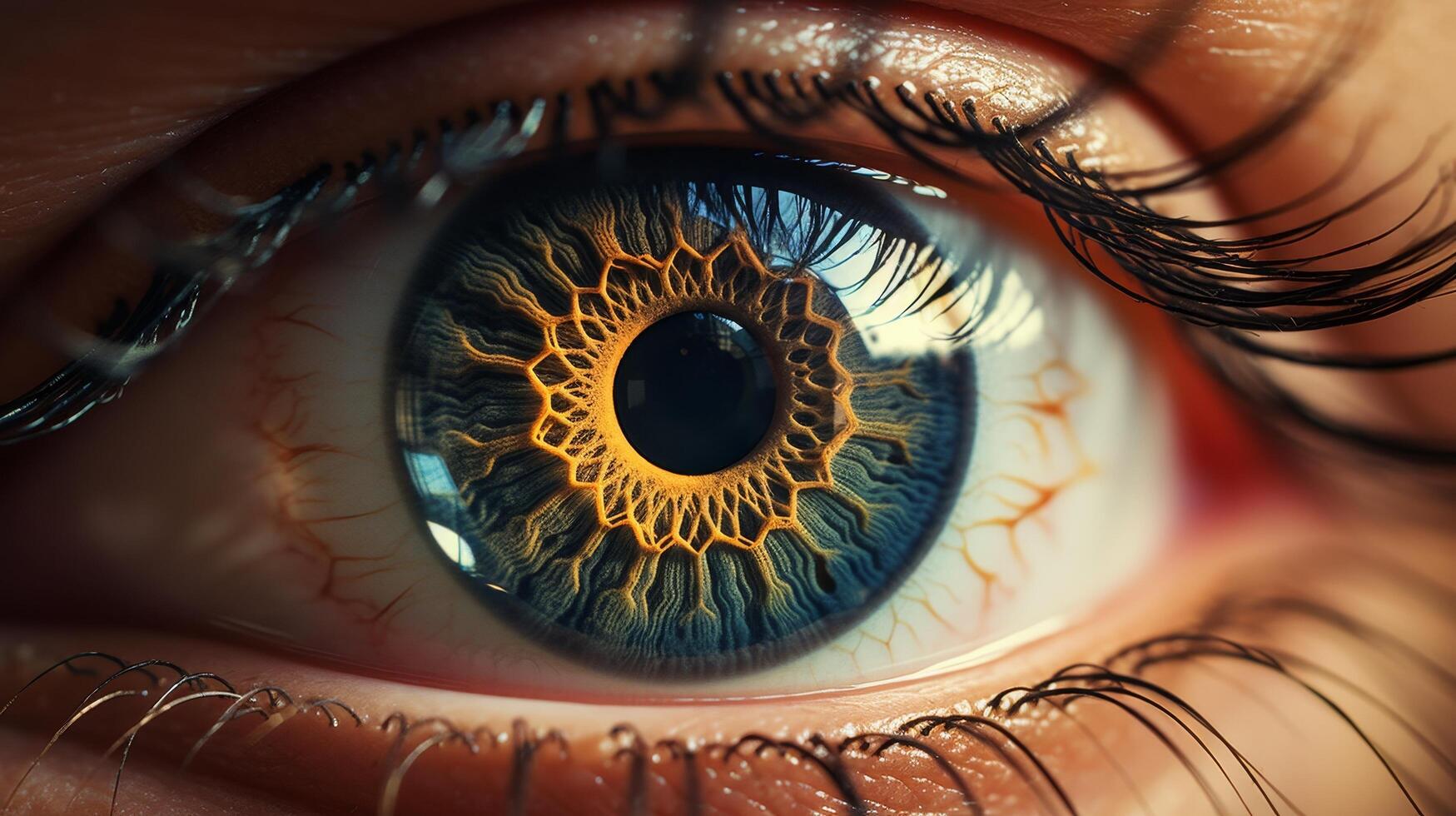 Detailed macro shot of a human eye photo