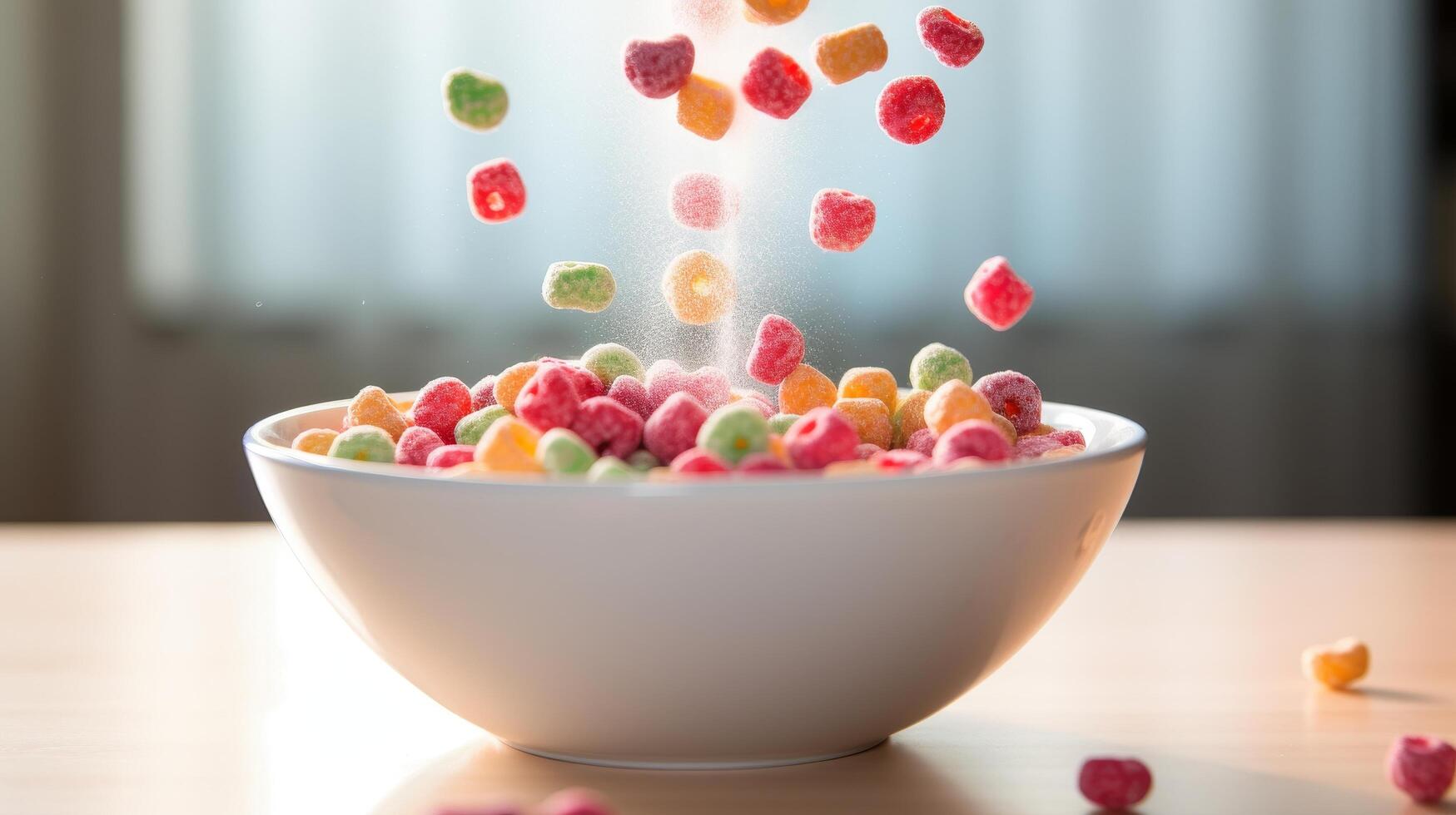 Colorful assortment of gummy candies photo