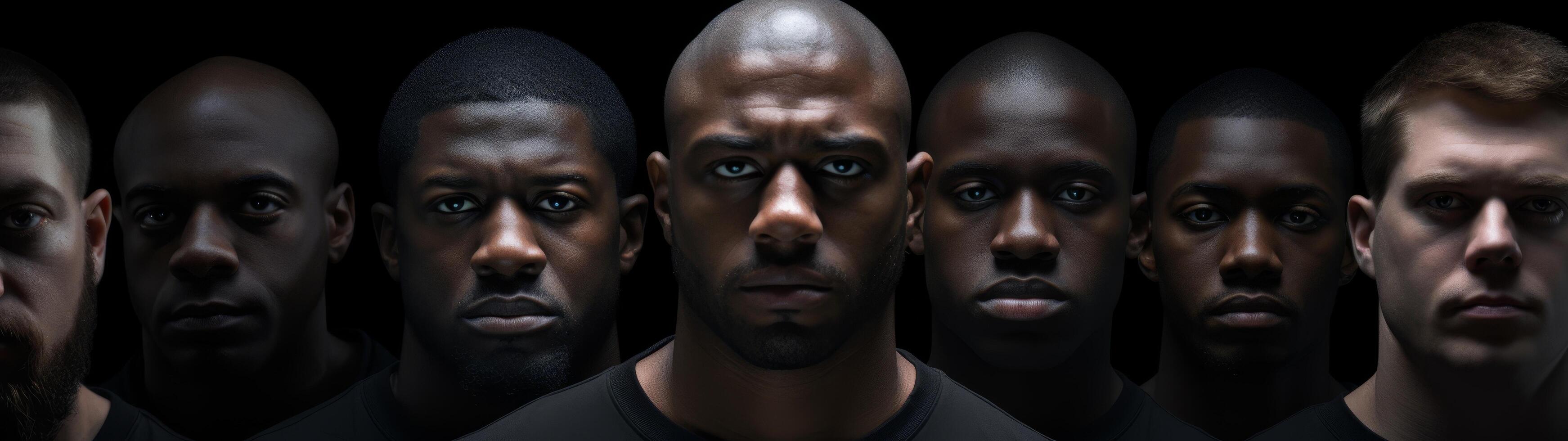 Group of serious young african men photo