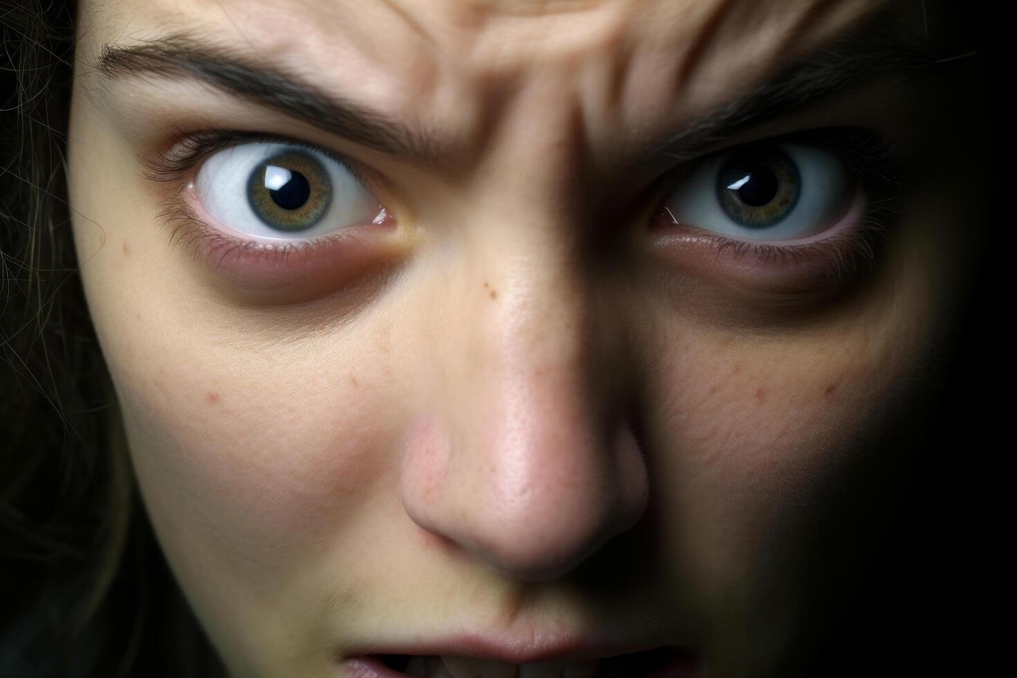 Intense eyes of a person staring intently photo
