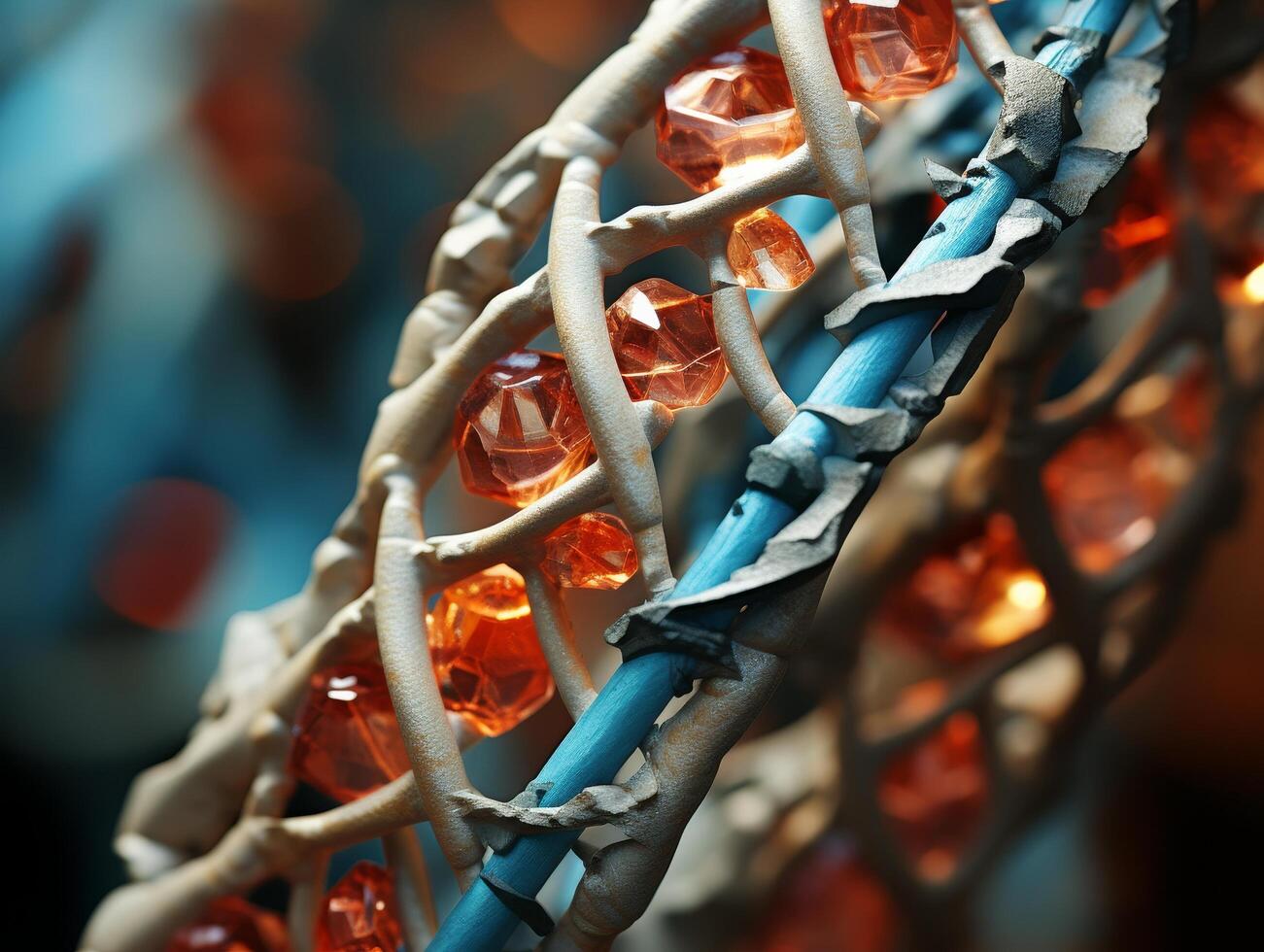 Vibrant crystal cluster on abstract background photo