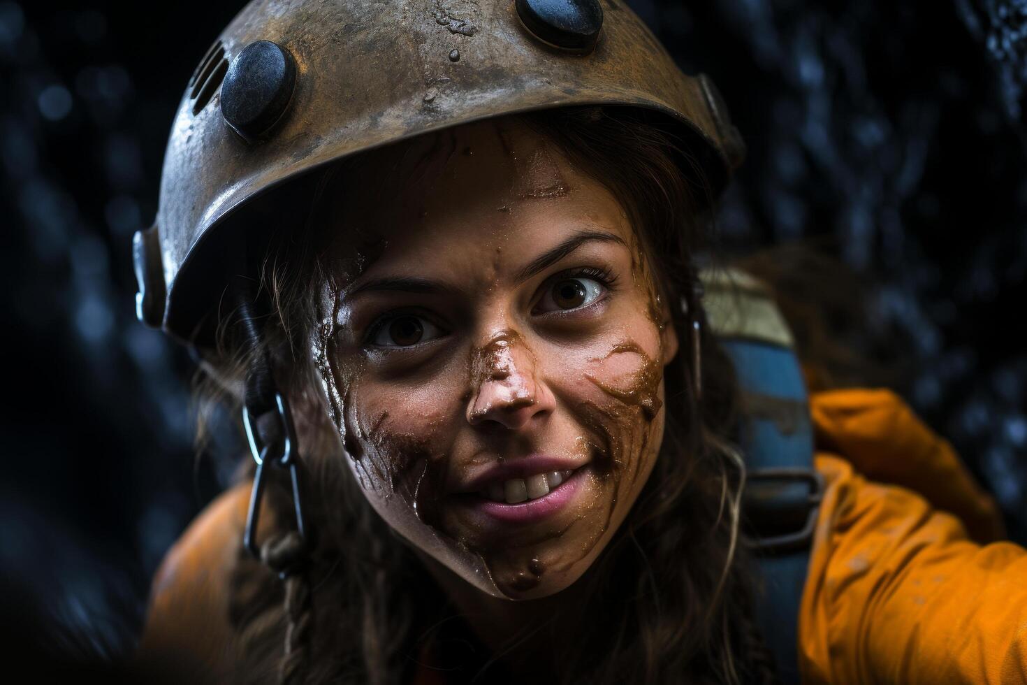 Determined firefighter in protective gear photo