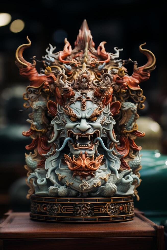 Intricate and Ornate Mythical Creature Sculpture photo