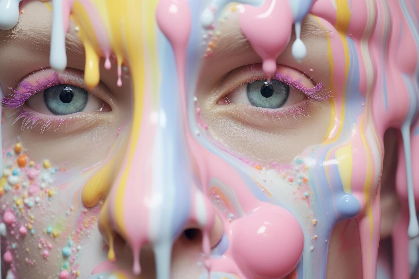 Colorful and whimsical makeup art photo