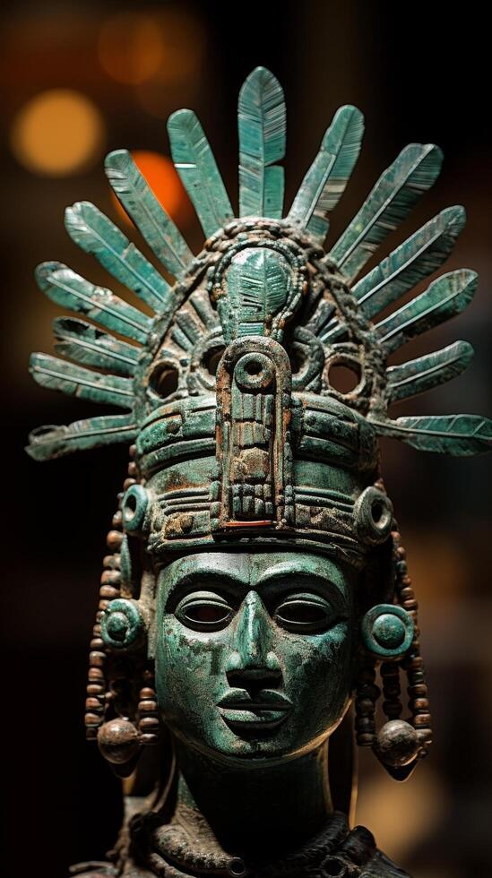 Intricate ancient mesoamerican sculpture photo