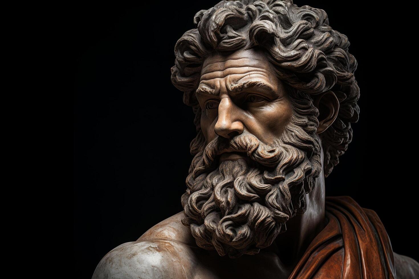 Dramatic portrait of an ancient greek philosopher photo
