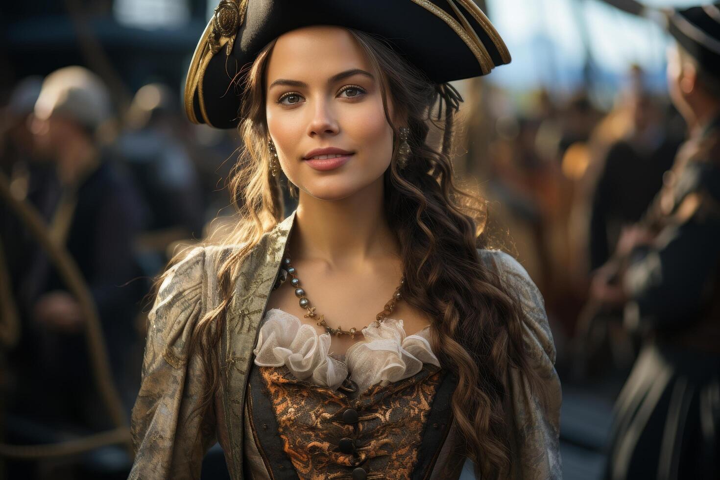 Elegant woman in historical costume photo
