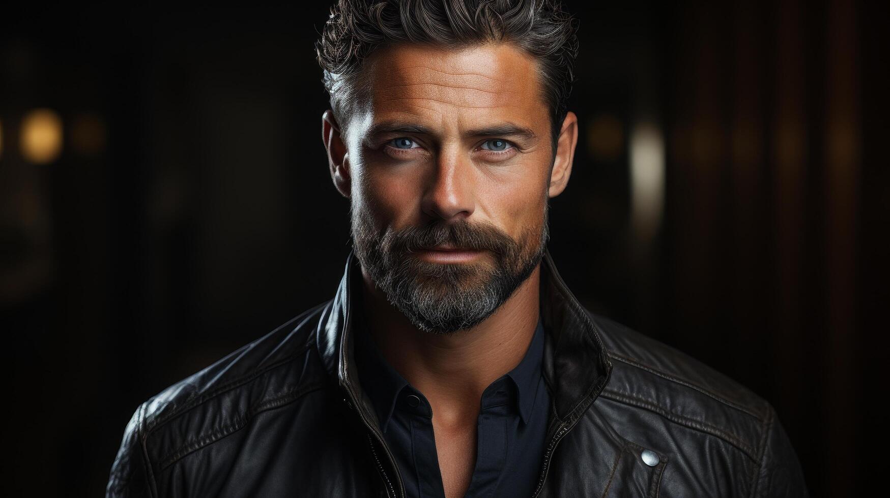 Rugged and handsome man with beard photo
