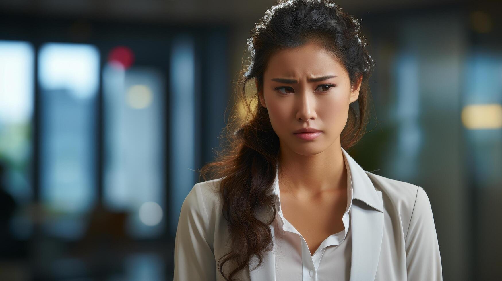 Serious businesswoman with determined expression photo