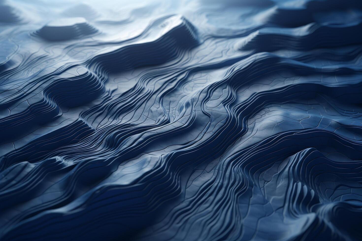 Flowing abstract waves in shades of blue photo