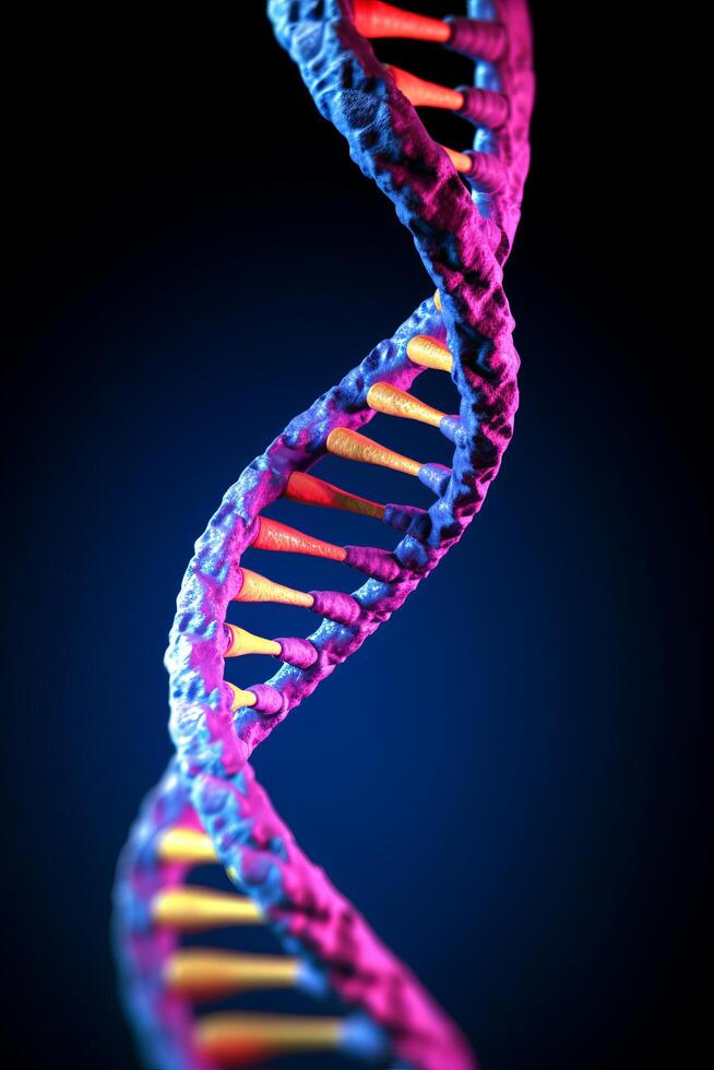 Colorful DNA helix structure photo